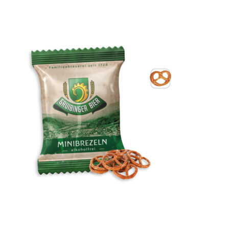 Mini bretzels salés en sachet promo personnalisable 10 g