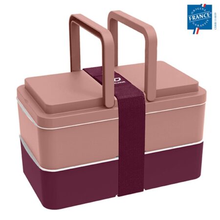 Lunchbox 2 compartiments avec poignées rétractables | Fabriquée en France | Certifiée Origine France Garantie