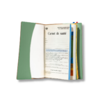 Étui carnet de santé personnalisé en cuir recyclé Made in France