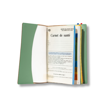 Étui carnet de santé personnalisé en cuir recyclé Made in France