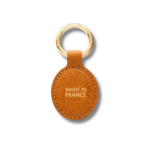 Porte-clés ovale en cuir recyclé personnalisé - Made in France – Image 2