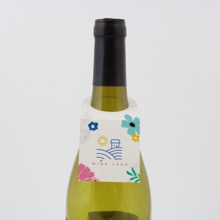Collerette bouteille en papier graines personnalisée – Étiquette écologique à planter – vue 2