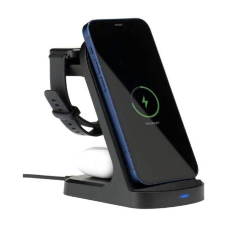 Chargeur 3-en-1 robuste en ABS recyclé – vue 2