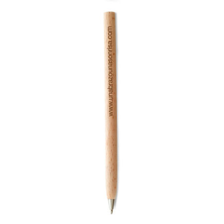 Stylo bille en bois naturel tourné – vue 2