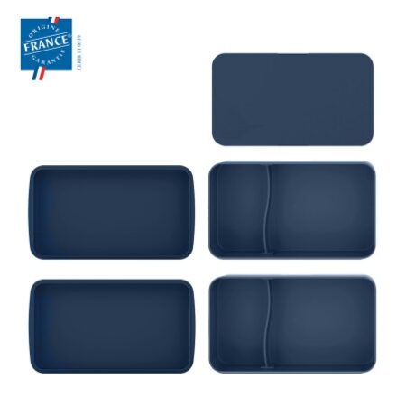Lunchbox 2 compartiments en plastique recyclé | Fabriquée en France | Certifiée Origine France Garantie – vue 2