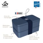 Lunchbox 2 compartiments en plastique recyclé | Fabriquée en France | Certifiée Origine France Garantie