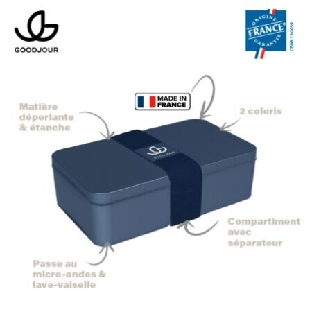 Lunchbox 1 compartiment en plastique recyclé | Fabriquée en France | Certifiée Origine France Garantie – vue 2