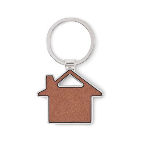 Porte-clés métal recyclé forme maison – vue 2