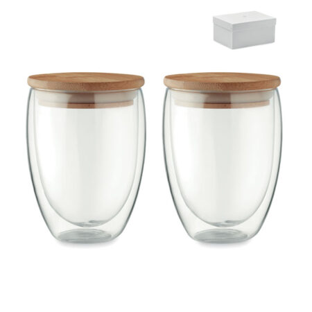 Lot 2 verres à pied en verre 350ml – vue 2
