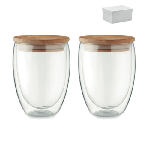 Lot 2 verres à pied en verre 350ml – vue 2