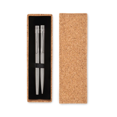Stylos bille duo acier recyclé – vue 2