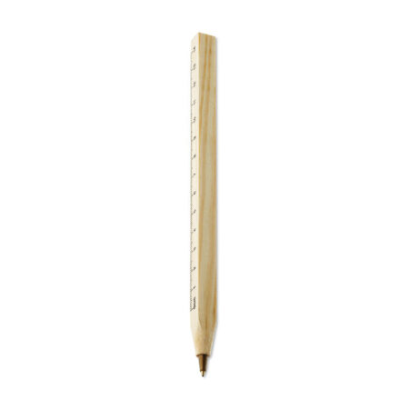 Stylo bille règle intégrée en bois – vue 2