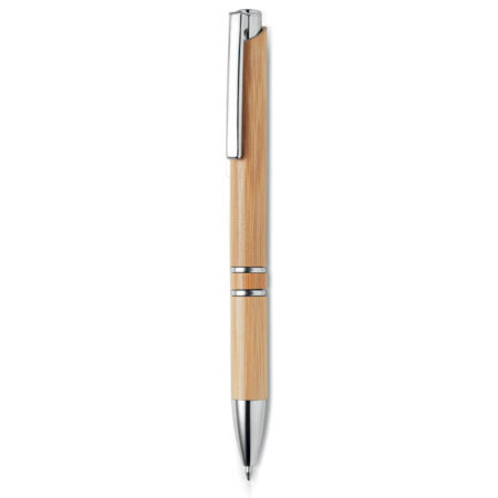Stylo bille en bambou naturel tourné – vue 2