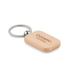 Porte-clés rectangulaire en bois naturel – vue 3