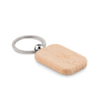 Porte-clés rectangulaire en bois naturel – vue 2