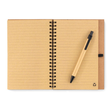 Carnet couverture liège avec stylo inclus – vue 2