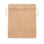 Petit sac cadeau jute naturel 22cm – Image 2