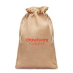 Grand sac cadeau jute naturel 30x47cm – Image 3