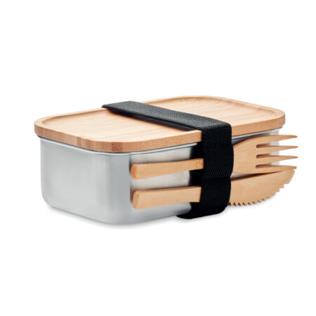 Lunchbox personnalisable acier inoxydable bambou
