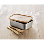 Lunchbox personnalisable acier inoxydable bambou – vue 5
