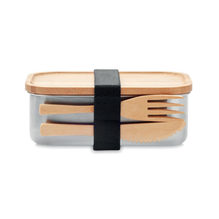 Lunchbox personnalisable acier inoxydable bambou – vue 2
