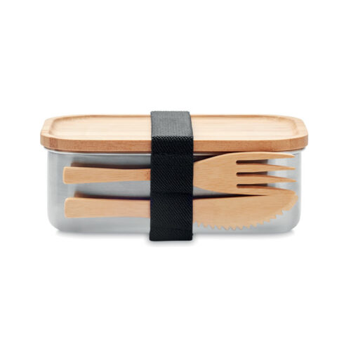 Lunchbox personnalisable acier inoxydable bambou – vue 2