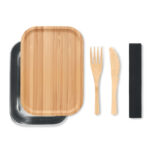 Lunchbox personnalisable acier inoxydable bambou – Image 3