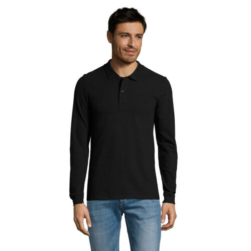 Polo homme à manches longues - 100% coton