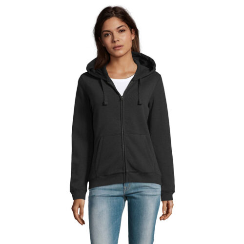 Sweat zippé à capuche femme