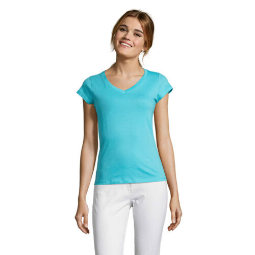 T-shirt Femme col en V - 100% jersey 150 g/m²