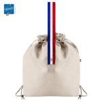Sac pochon coton recyclé anse Bleu/Blanc/Rouge | Fabriqué en France | Certifié Origine France Garantie