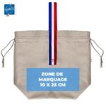 Sac pochon coton recyclé anse Bleu/Blanc/Rouge | Fabriqué en France | Certifié Origine France Garantie – vue 4