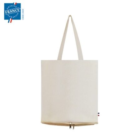 Totebag pliable coton/jute | Fabriqué en France | Certifié Origine France Garantie