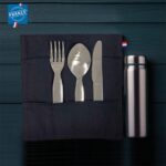 Set de couverts inox avec pochette coton recyclé Fabriqué en France | Certifié Origine France Garantie – vue 2