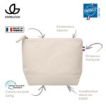Trousse en coton recyclé 220g | Fabriquée en France | Certifiée Origine France Garantie – vue 4