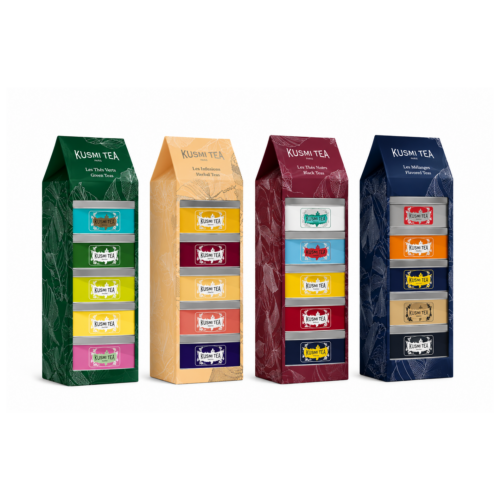 Assortiment thé bio personnalisé Kusmi Tea – 100g, 4 coffrets