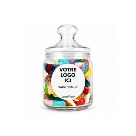 Bonbonnière bonbons française personnalisée – verre, 500g