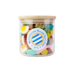 Bocal bonbons français personnalisé – verre & bois, 400g – Image 2