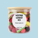 Bocal bonbons français personnalisé – verre & bois, 400g – Image 5