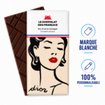 Tablette chocolat bio co-brandée – illustration sur-mesure française