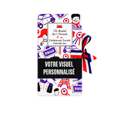 Tablette chocolat noir 71% bio illustrée – bandeau personnalisé