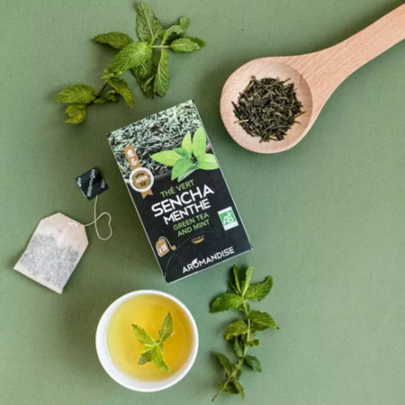 Thé vert menthe bio Sencha – 18 infusettes zéro plastique – vue 2