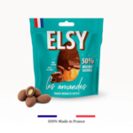 Amandes chocolat au lait ELSY 75g – fabriquées en France, -50% sucre