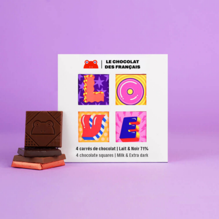 Coffret carrés chocolat bio personnalisé – 4 ou 9 carrés, France – vue 2