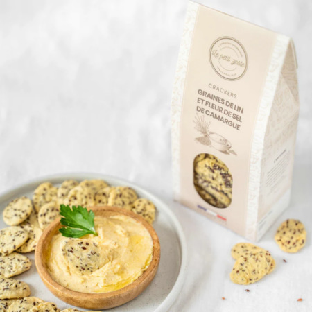 Crackers apéritifs lin et fleur de sel Camargue 100g – entreprise – vue 2