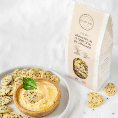Crackers apéritifs lin et fleur de sel Camargue 100g – entreprise – vue 2