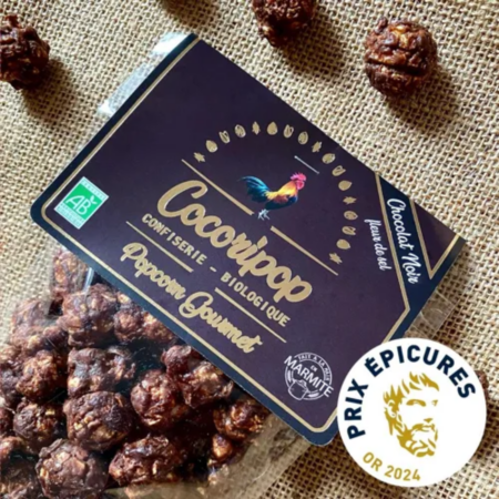 Popcorn chocolat noir français bio – fleur de sel, 80 g ou 40 g – vue 2