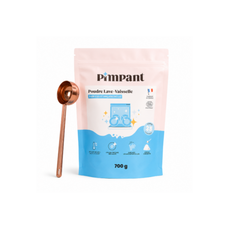 Poudre lave-vaisselle française 3-en-1 – 700 g, 35 lavages, sel inclus