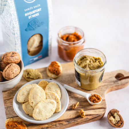 Sablés apéritifs français 6 recettes AOP 100g – cadeau entreprise – vue 2