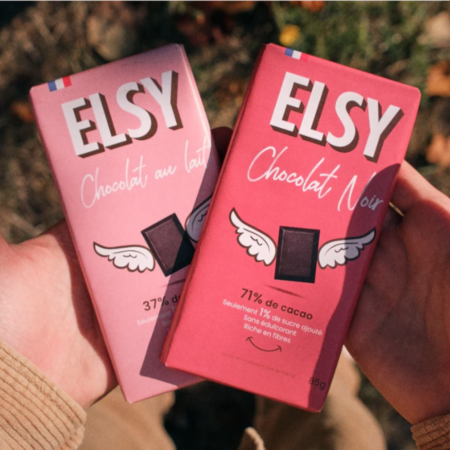 Tablettes chocolat ELSY moins sucrées – duo noir 71% et lait 37% – vue 2
